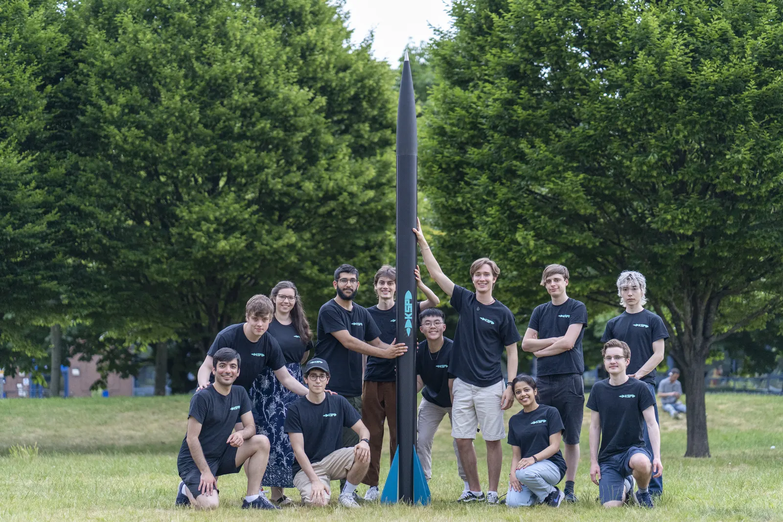 The Karman Space Programme team with a rocket